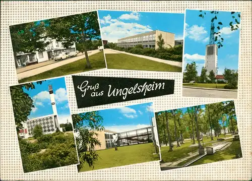 Ungelsheim DU-Ungelsheim Mehrbild-AK 6 Ansichten ua. Kirche Schule uvm. 1965   gelaufen mit Stempel von DUISBURG  gelaufen mit Stempel von DUISBURG
