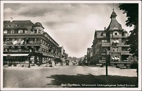 Ansichtskarte Bad Dürrheim Hotel Kreuz, Friedrichstraße, Bhnhofstraße 1948