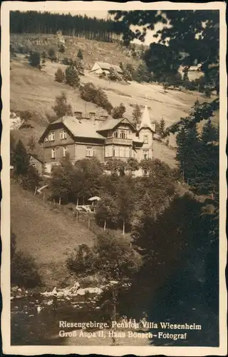 Groß Aupa-Petzer Velká Úpa Pec pod Sněžkou Pension Villa Wiesenheim 1932