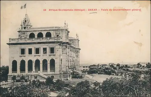 Postcard Dakar Senegal Palais du Gouvernement 1913