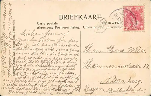 Postkaart Barneveld Pension Mario 1915