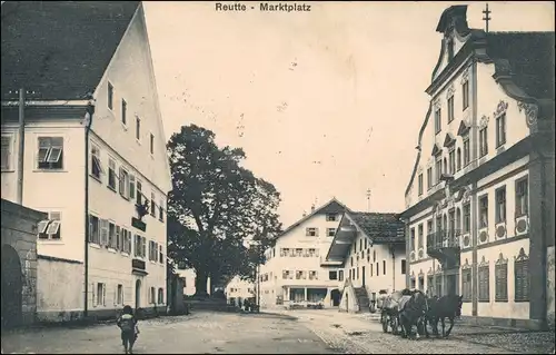 Ansichtskarte Reutte Marktplatz, Gasthaus 1910