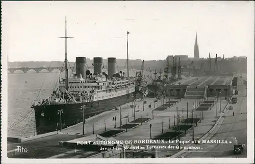 CPA Bordeaux Dampfer, Hafen Port Autonome 1932