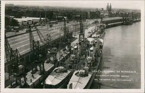 CPA Bordeaux Hafen - Kriegsschiffe Port Autonome 1932