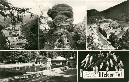 Ansichtskarte Ilfeld-Harztor Ilfelder Tal Schwimmbad 1975
