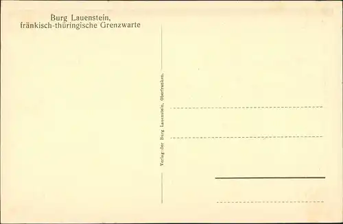 Lauenstein-Ludwigsstadt Burg Innenansicht Ascanier-Zimmer mit alten Möbeln 1920