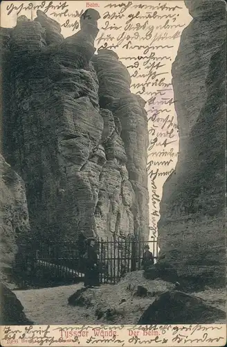 Tissa (Tyssa) Tisá Tyssaer Wände / Tiské stěny Partie am "Helm" 1940