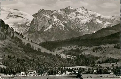 Trauchgau-Halblech Umlandansicht mit Hochplatte und Geiselstein, Berge 1967