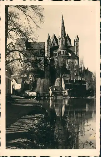 Limburg (Lahn) Limburger Dom & Fluss Lahn Partie, Church View 1950