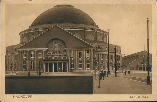 Ansichtskarte Hannover Strassen Partie a.d. Stadthalle 1916