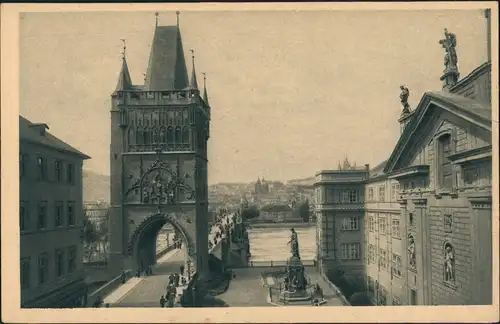 Prag Praha Altstädter Brückenturm Tower Bridge Pont Charles 1920