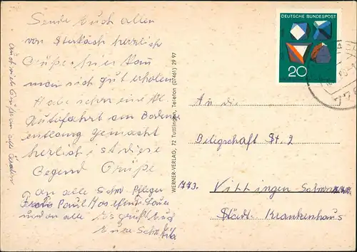 Stockach Straßen Ansichten mit Autos, Häuser, Gebäude 1969   AK gelaufen