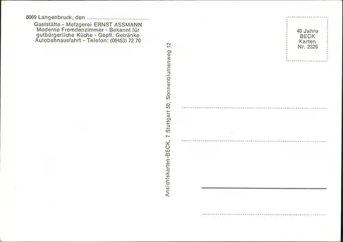 Pfaffenhofen (Ilm) Umlandansicht LANGENBRUCK ua. Metzgerei E. Assmann,  1970