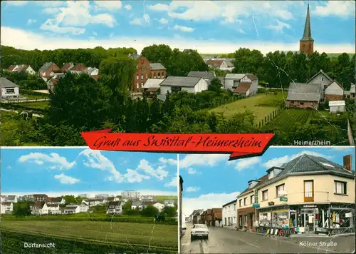 Swisttal-Heimerzheim Mehrbild-AK Kaufhaus  Dorf-Ansicht, Kölner Straße 1965