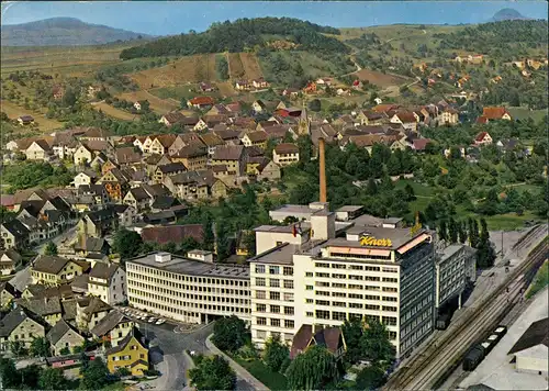 Thayngen Panorama Blick Teilansicht mit Knorr Fabrik Verwaltungsgebäude 1965