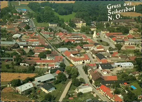 Seibersdorf (NÖ) Seibersdorf vom Flugzeug aus, Luftbild, Luftaufnahme 1975