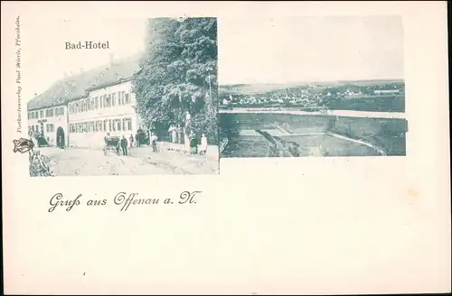 Ansichtskarte Offenau Bad Hotel und Stadt 1904