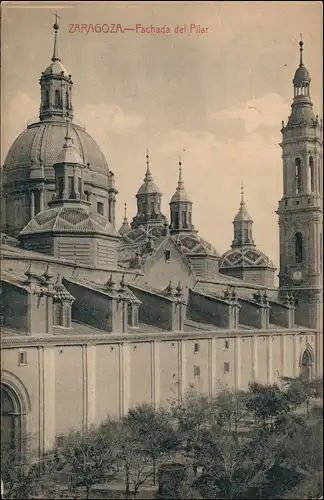 Postales Saragossa Zaragoza Fachada del Pilar 1912