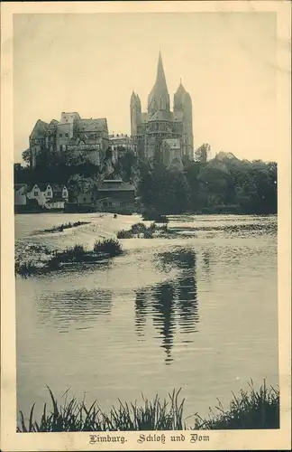 Ansichtskarte Limburg (Lahn) Uferpartie Schloß und Dom 1927