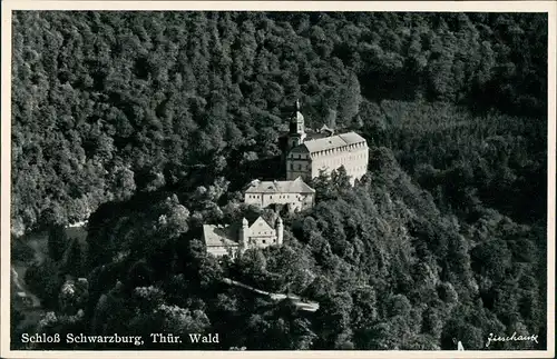 Ansichtskarte Schwarzburg Luftbild Schloss Schwarzburg 1932