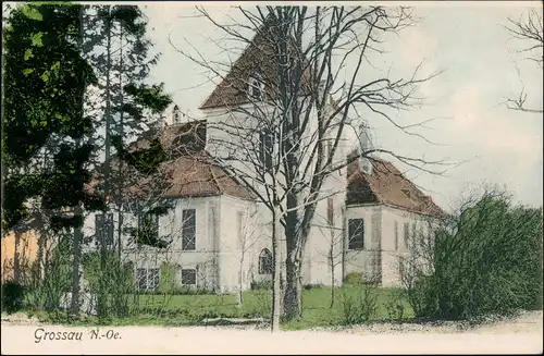 Ansichtskarte Großau (Gemeinde Bad Vöslau) Partie am Gebäude 1911