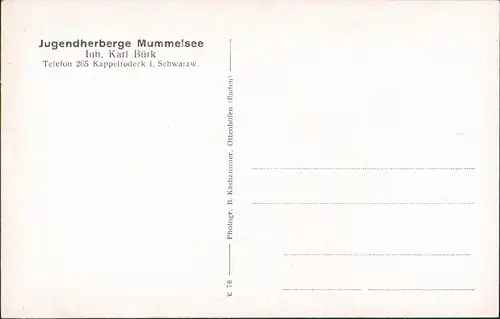 Ansichtskarte Achern 2 Bild Mummelsee Deutsche Jugendherberge 1932