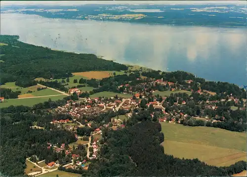 Riederau (am Ammersee) Luftbild Überflugkarte Ammersee Ort vom Flugzeug aus 1985