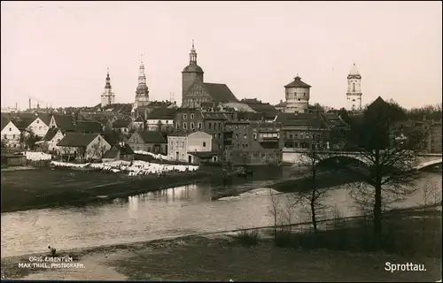 Postcard Sprottau Szprotawa Blick auf die Stadt 1929