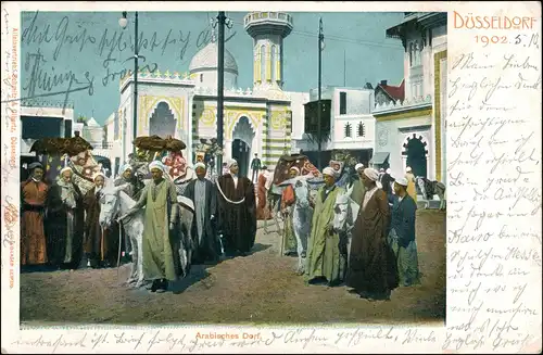 Ansichtskarte Düsseldorf Gewerbeausstellung Arabisches Dorf 1902