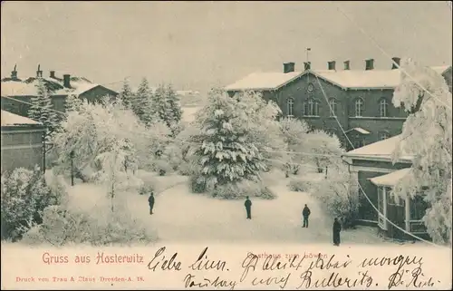 Ansichtskarte Hosterwitz-Dresden Gasthaus zum Löwen im Winter 1907