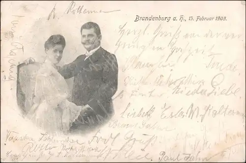 Ansichtskarte Brandenburg an der Havel Ehepaar 13.Februar 1905