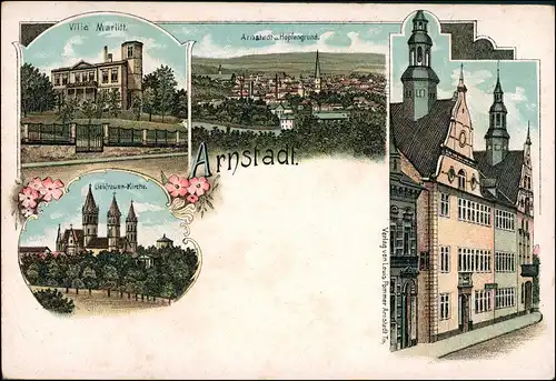 Ansichtskarte Litho AK Arnstadt Stadt, Villa Marlitt, Straße 1904