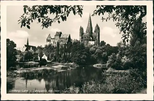 Limburg (Lahn) Limburger Dom Fernansicht, Fluss Lahn Partie 1940