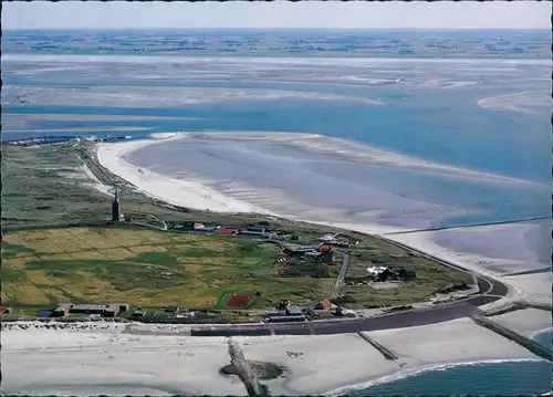 Wangerooge Luftbild Westteil der Nordsee Insel vom Flugzeug aus 1998