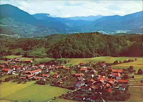 Marquartstein Piesenhausen Panorama vom Flugzeug aus, Luftbild 1975