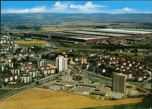 Baunatal Luftbild Überflugkarte Teilansicht mit großer Fabrik 1970