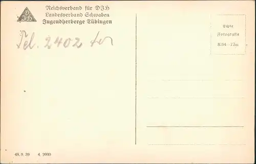 Ansichtskarte Bebenhausen-Tübingen Jugendherberge 1932