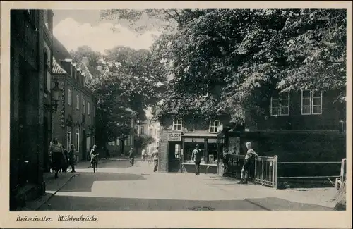 Ansichtskarte Neumünster Straße Mühlenbrücke Siliger - Kiosk 1934