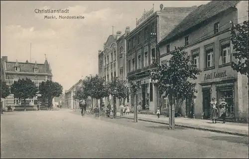 Postcard Christianstadt (Bober) Krzystkowice Markt, Geschäfte 1913