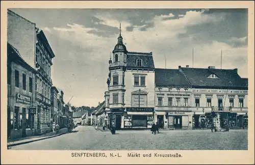 Senftenberg (Niederlausitz) Altmarkt Kreuzstraße Geschäfte 1922