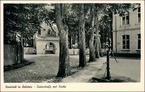 Ansichtskarte Bredstedt Süderstraße mit Kirche 1959