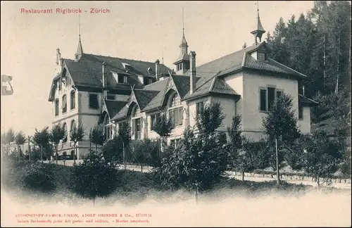 Ansichtskarte Zürich Restaurant Rigiblick 1903
