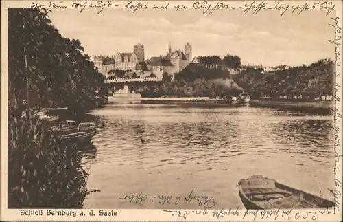 Ansichtskarte Bernburg (Saale) Teich Partie Ansicht Schloss, Castle View 1934