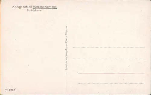 Chiemsee Herrenchiemsee Schloss Königsschloß Schlafzimmer 1920
