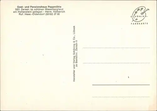 Ansichtskarte Hessisch Oldendorf Zeersen Pappmühle 1972