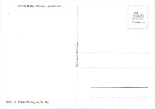 Ansichtskarte Friedberg (Hessen) Weg zum Adolfsturm 1960