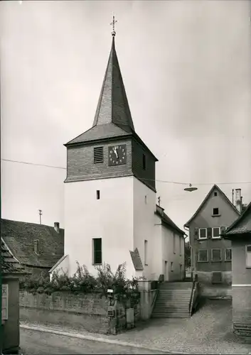 Neuenstadt am Kocher Partie a.d. Mörike-Kirche, Kirchenuhr, Church Eglise 1965
