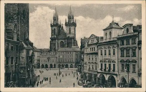 Postcard Prag Praha Altstadtring / Staroměstské náměstí 1935