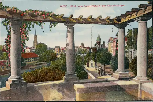 CPA Metz Blick vom Aussichtsturm der Mosel-Anlagen 1910