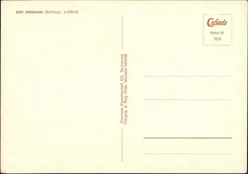 Hellental-Heinade Luftbild Überflug Hellental Solling Luftaufnahme 1970